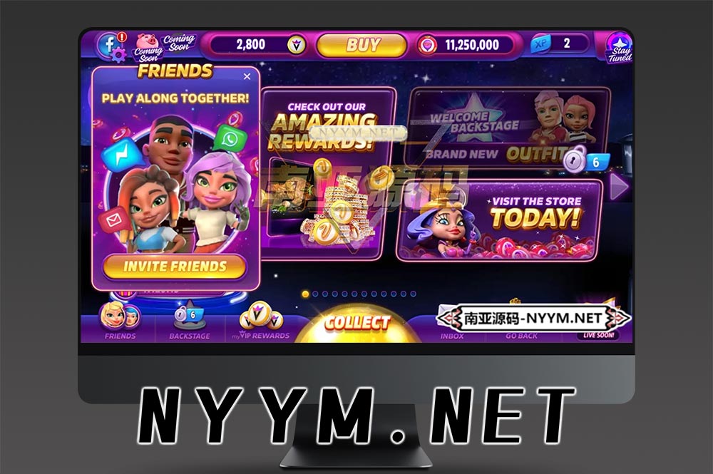 POP! Slots™ 老虎机赌场源码/欧美社交赌场玩法/多人竞技 + VIP成长体系