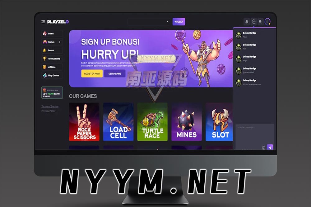 PlayZelo加密货币海外游戏源代码/国外赌场源码/前后端 React.js 开源