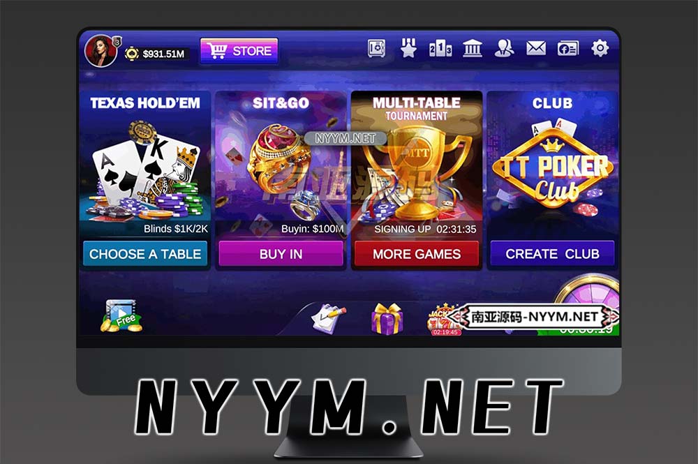 多语言 TT Poker 德州扑克源码/德州扑克俱乐部系统/德州扑克娱乐现金盘源码